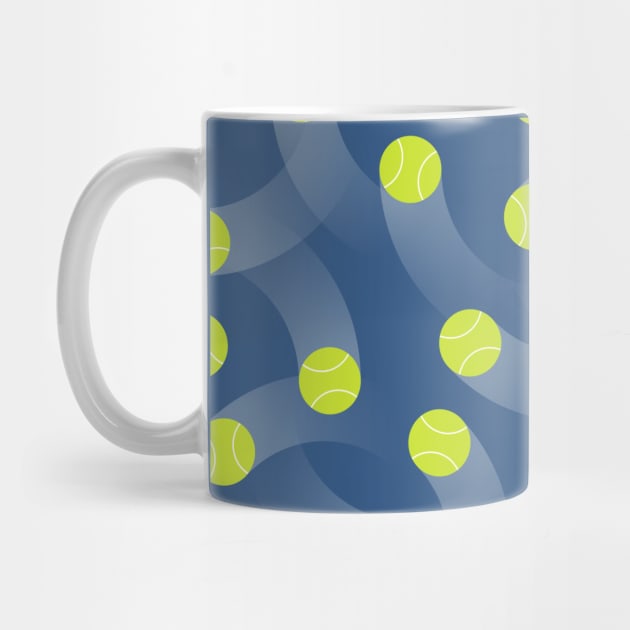 Green tennis balls over blue background by marufemia